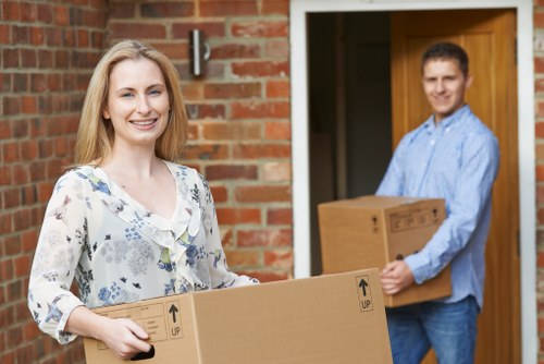 Commercial moving team preparing business relocation in Bromley