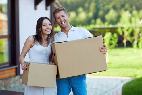 Moving boxes and household items with a Bromley removal van